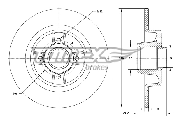 Brzdový kotúč TOMEX Brakes